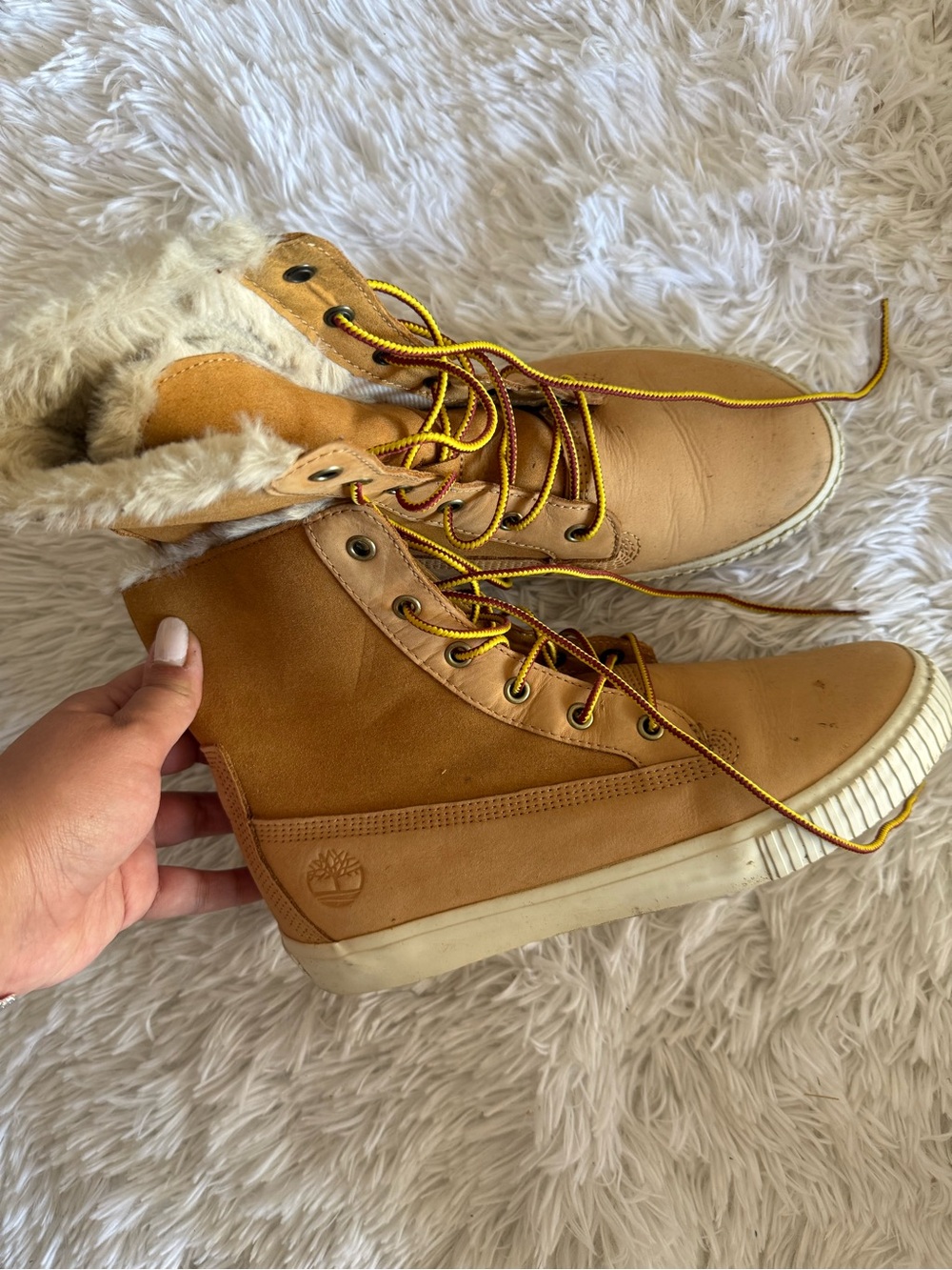 Timberland Fur-Lined High-Top Sneakers